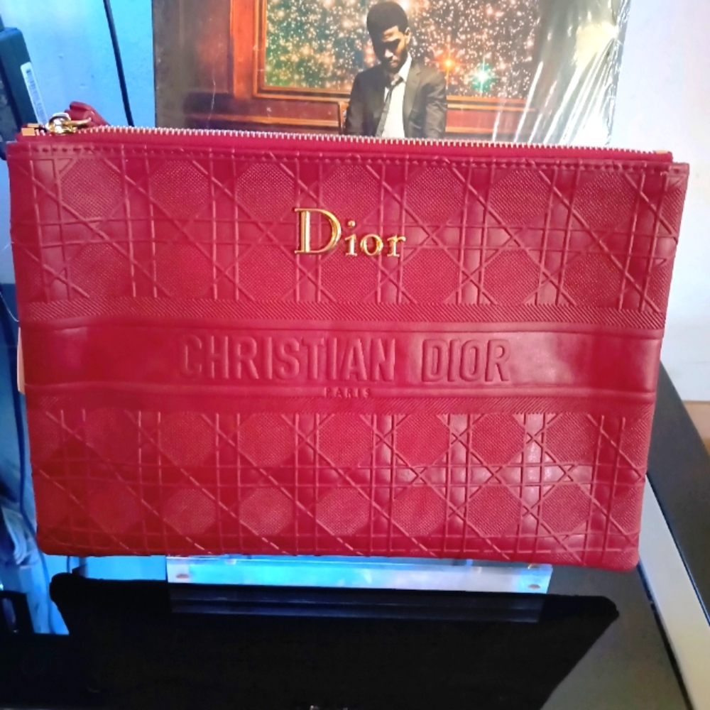 NWT Christian Dior Zip Wristlet Clutch